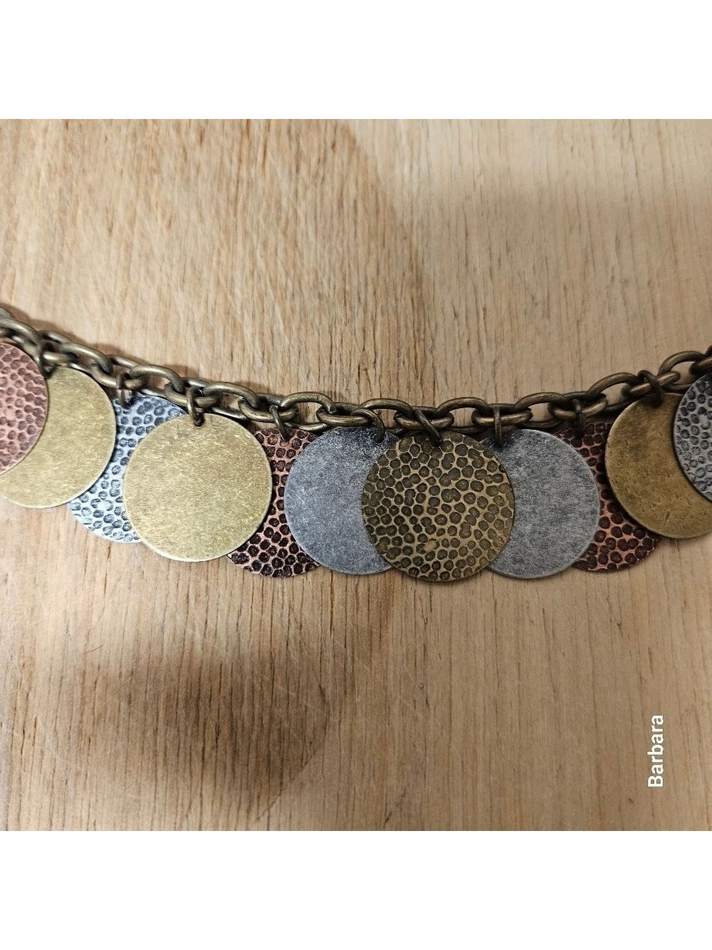 Mixed Metal Disc Bracelet - Picture 3 of 5